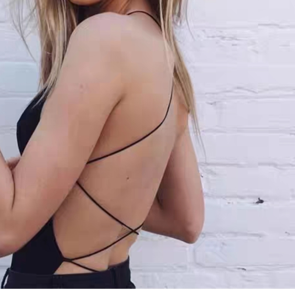 Sexy Backless black bodysuits